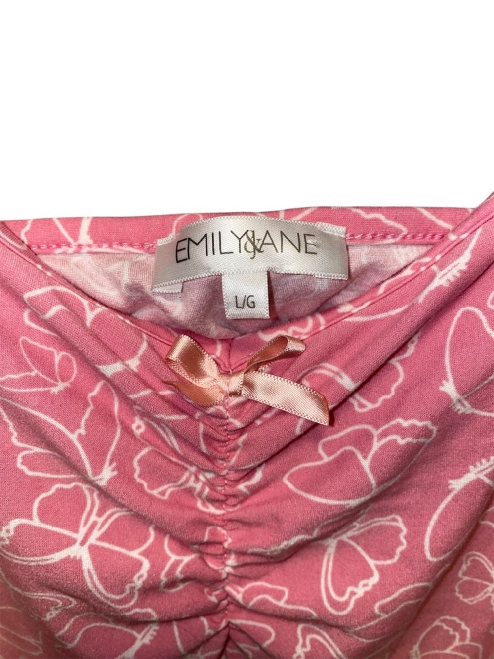 Emily & Jane Cami Night Dress in Pink Butterfly Print - Picture 3 of 8